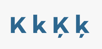 Stylistic set of the letter K turned off
